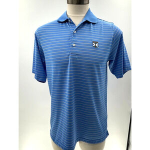 Donald Ross Blue/White Kinloch Golf Course Short Sleeve Golf Polo- S